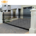 black powder coated wrought iron gate design